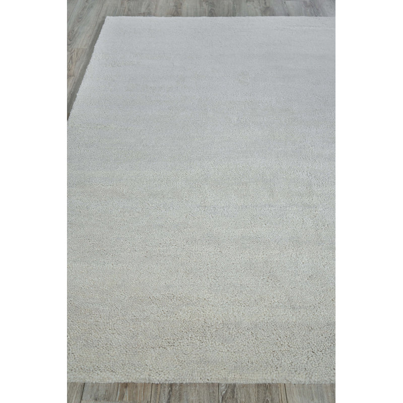 Beige Hand-Knotted Wool Rectangular Area Rug 2' x 3'