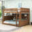 Bunk Bed with Shelving, Color-Changing Lights and Pegboard-149698613-149698602
