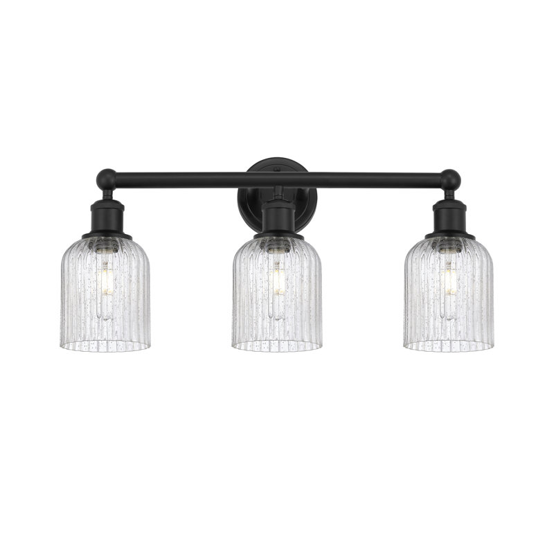 Abat-jour de salle de bain 3 lumières Edison Northgate, Noir mat, Grainé