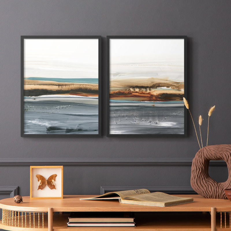 «Sienna Dunes I», reproduction encadrée de qualité supérieure - prête à être accrochée - aucun clou requis - aucun clou requis