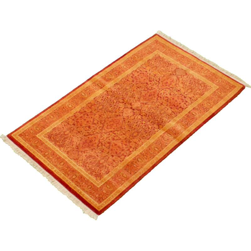 Tapis décoratif en laine de style persan rouge foncé de conception unique 3 pi 1 po x 5 pi 2 po noué à la main new age paki