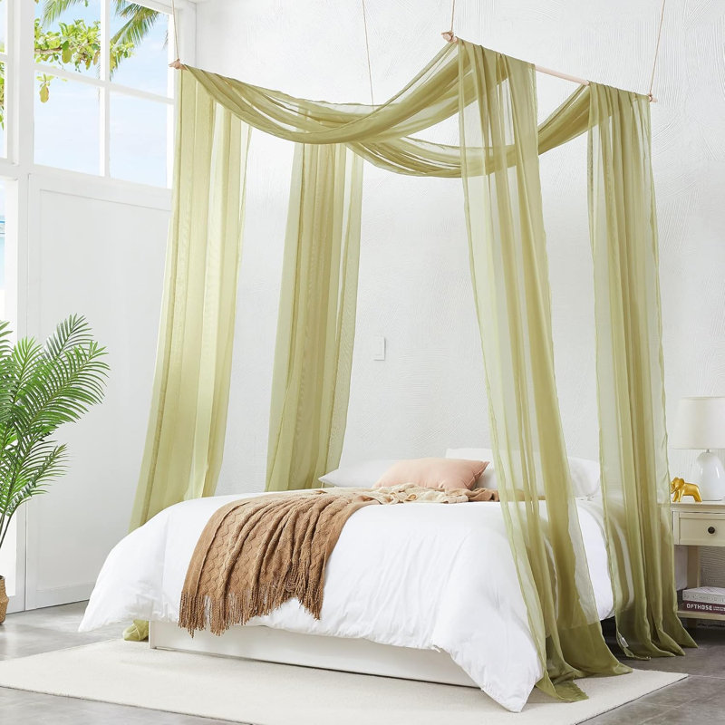 Rideaux doubles à baldaquin qui peuvent être transformés en foulards de lit, tente de lit pour enfants, baldaquin pour filles