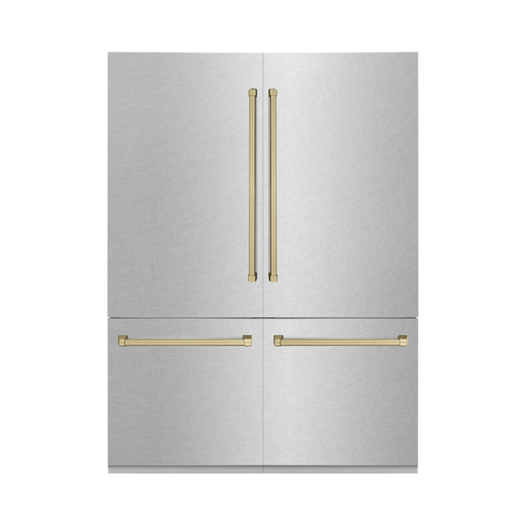 ZLINE 60" Autograph Edition 32.2 cu. ft. Built-in 4-Door French Door Refrigerator
