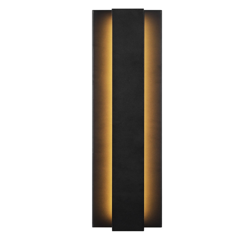 Jayeda Modern Black Linear Outdoor LED Wall Light, 18.5'' H x 5.5'' W x 3'' D