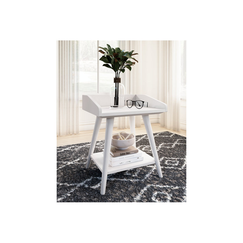 Table d'appoint Checketts, Blanc / Blanc