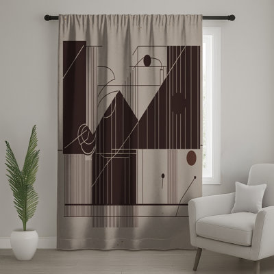 Rideaux de fenêtre géométriques, voilages abstraits et voilages à motif géométrique - 1 panneau