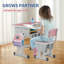 1 ensemble de bureau et de chaise pour enfants à hauteur réglable classique, table d'étude ergonomique en métal avec tiroir utilitaire, mobilier scolaire pour enfants de 3 à 18 ans, cadeau de Noël idéal-832425477