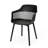 Dahlia Chair - Outdoor. Black Polypropylene, Weather . Elegant Curve. 33''H X 22.5''W 21.5''D. And Stable Frame