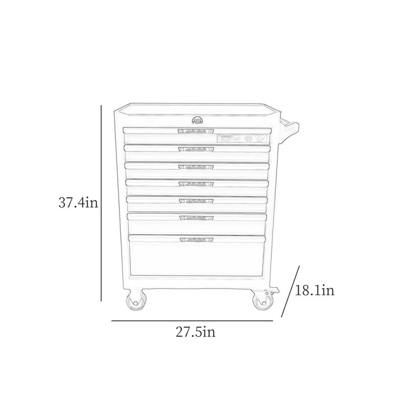 27.5'' W Steel Bottom Rollaway Chest with Wheels
