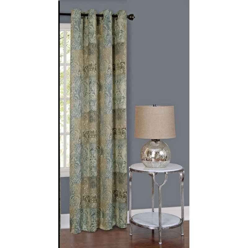 Gillsville Semi Sheer Curtain Single Panel, 50" W x 63" L, Blue