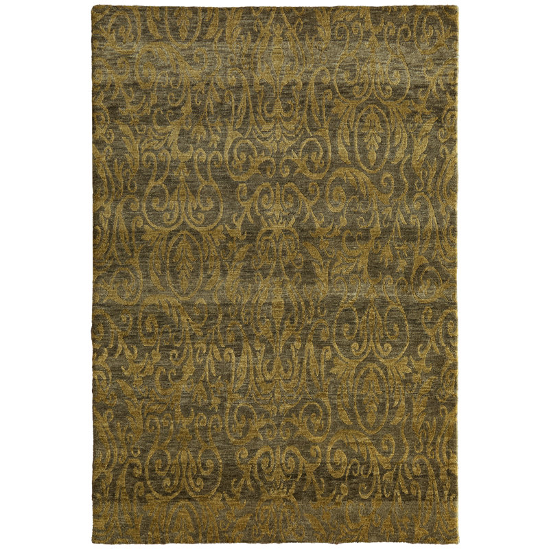 Tapis doré à motif treillis et treillis Temujin, Tapis de couloir 2 pi 6 po x 12 pi