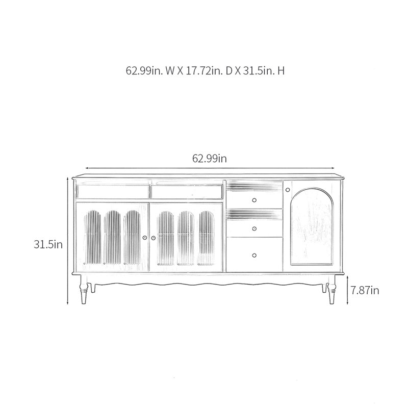 Retro Minimalist Sideboard Cabinet
