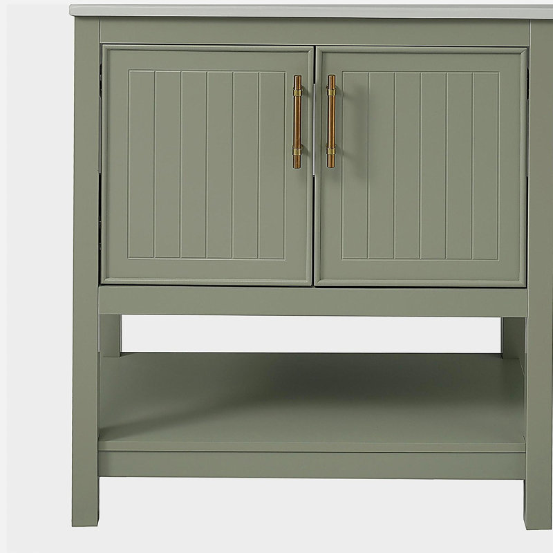 30-Inch  Bathroom Vanity with Sink and Versatile Storage - for Small Bathrooms, Green