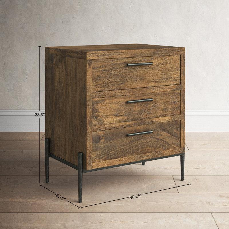 Table de chevet 3 tiroirs Bedford