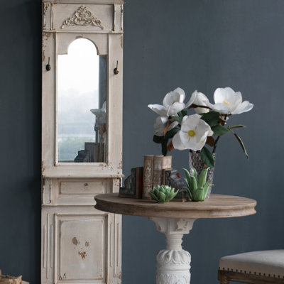 Miroir mural 20 po x 76 po, blanc antique rétro