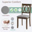 Chaises de salle à manger seulement, ensemble de 4 chaises de salle à manger en bois, chaise de cuisine avec siège rembourré, chaise d'appoint rembourrée pour salle à manger, salon, noyer