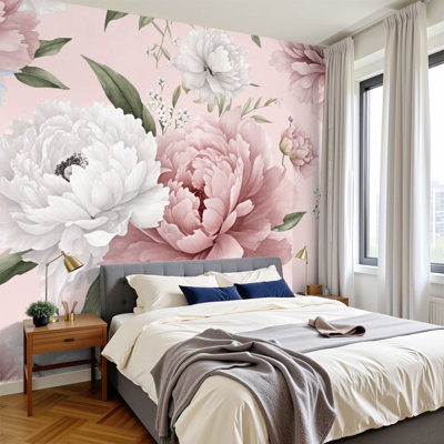Papier peint adhésif auto-adhésif moderne l 144 po x H 100 po Pingle and Stick pour chambre à coucher