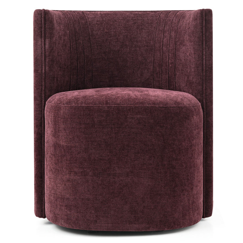 Chaise de baril texturée avec roulettes dissimulées, Rouge vin