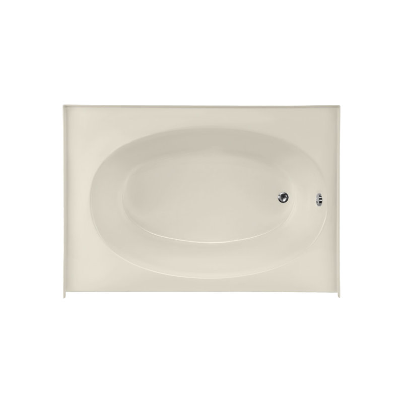 Kona 60'' L Soaking Bathtub, Biscuit, Right