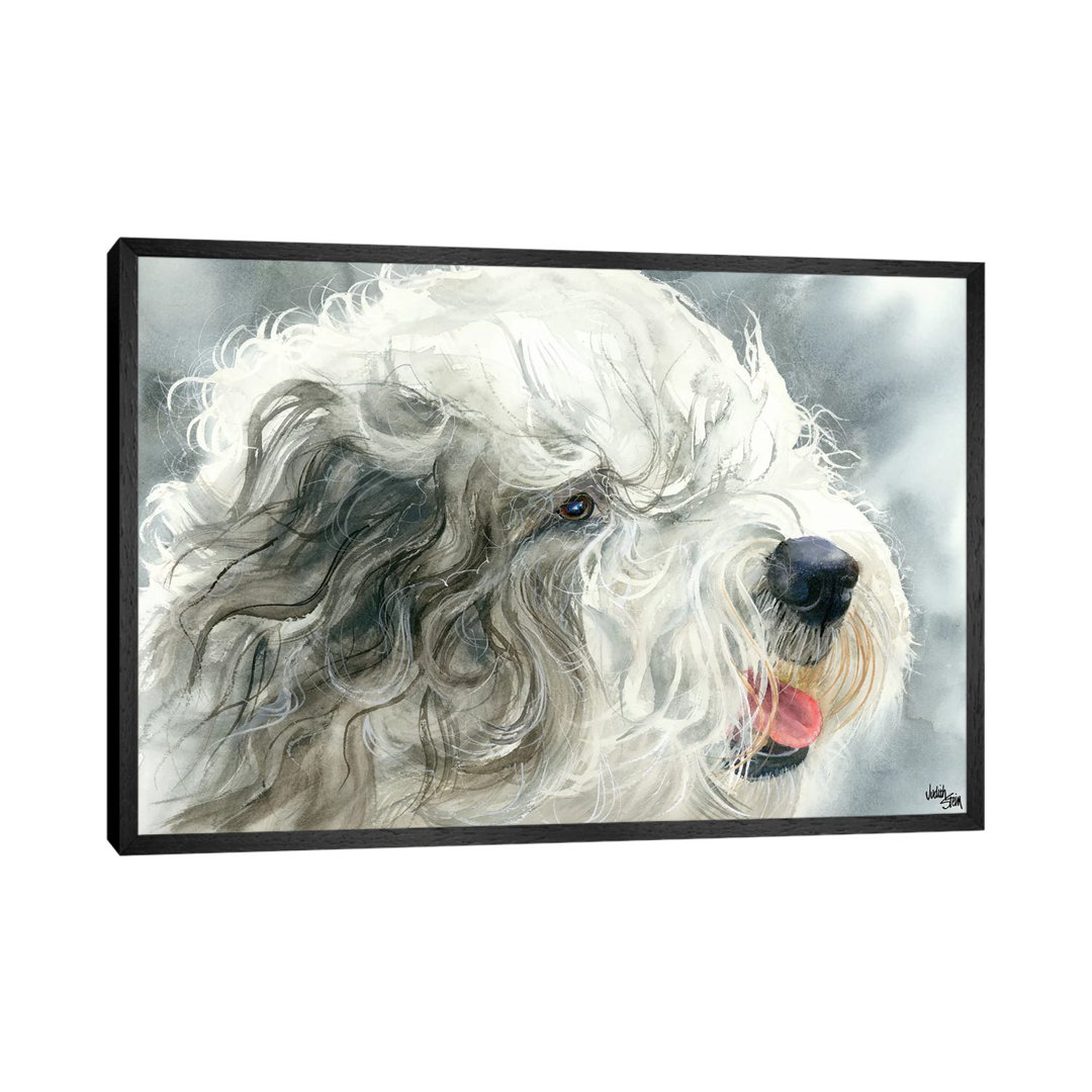 Sheepish Grin - Old English Sheepdog by Judith Stein - Painting on Canvas