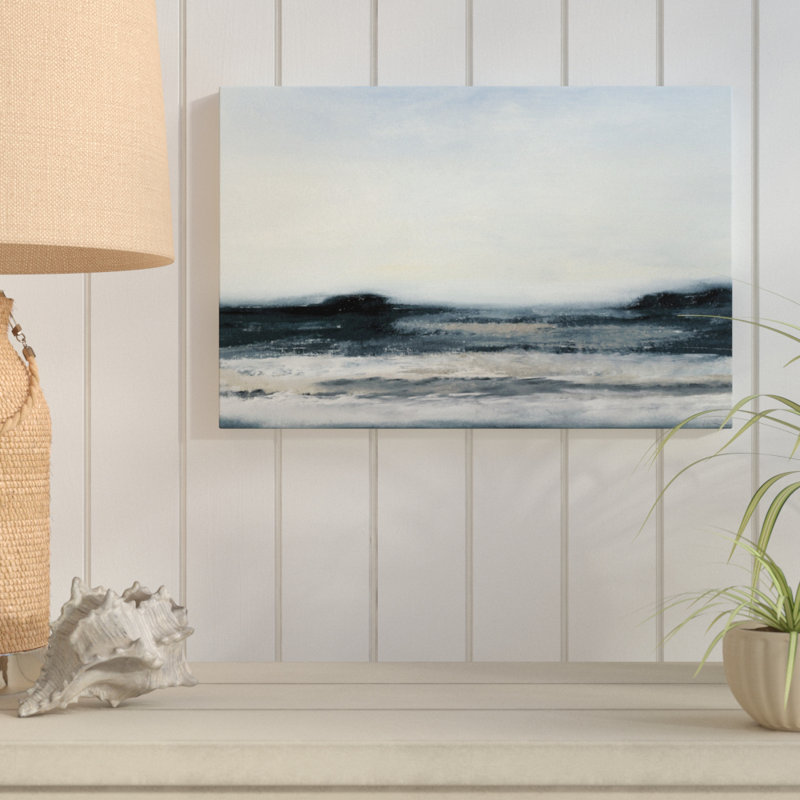 « ocean marée i », impression sur toile, Pas de tapis, Toile tendue, H 16 po x l 24 po x P 1,5 po