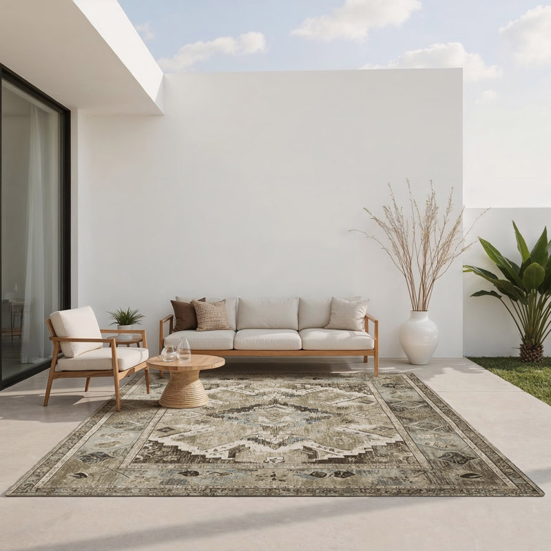 Tapis intérieur et extérieur Historic Elegance, Rectangle 5' x 7'