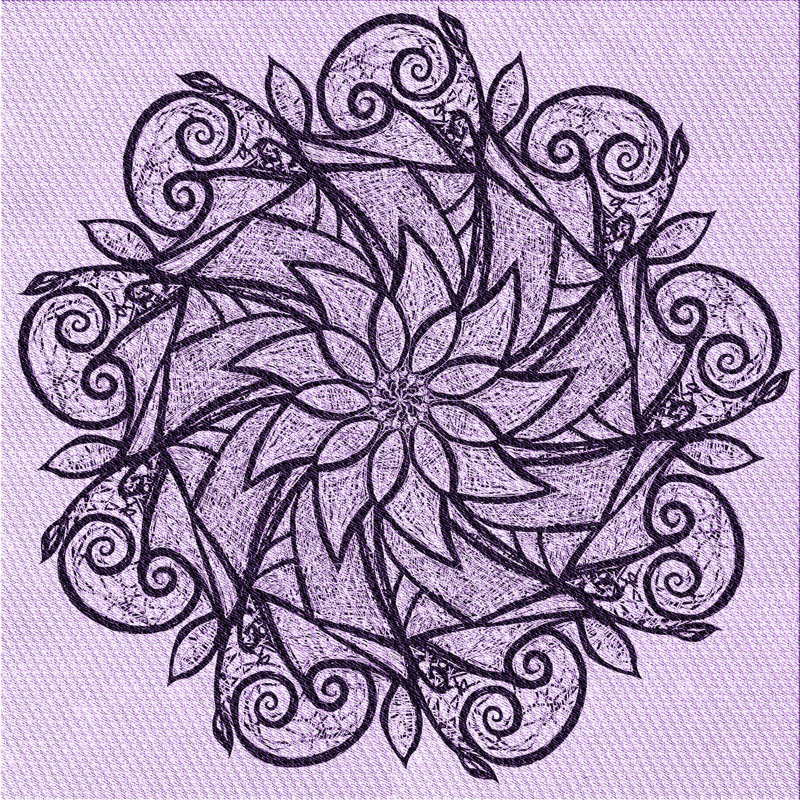 Tapis mauve tissé à la machine, Carré de 6 pi