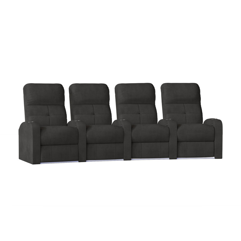 Sièges de cinéma maison (rangée de 4), Manuel, Anthracite Smartsuede