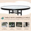 Ensemble de mobilier de patio 4 pièces, 2 chaises pliantes, parasol à angle réglable, table de salle à manger en verre trempé texturé Wave