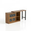 Bureau extensible 91,7 po en bois avec armoire de rangement et structure en métal