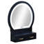 Ensemble de coiffeuse et tabouret 3 pièces avec miroir à DEL intégré et tabouret rembourré assorti avec poignées ornées de meubles en bois noir