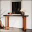 Console 59 po rustique de style champêtre avec des pieds sphériques uniques, parfaite pour les couloirs étroits et les salons