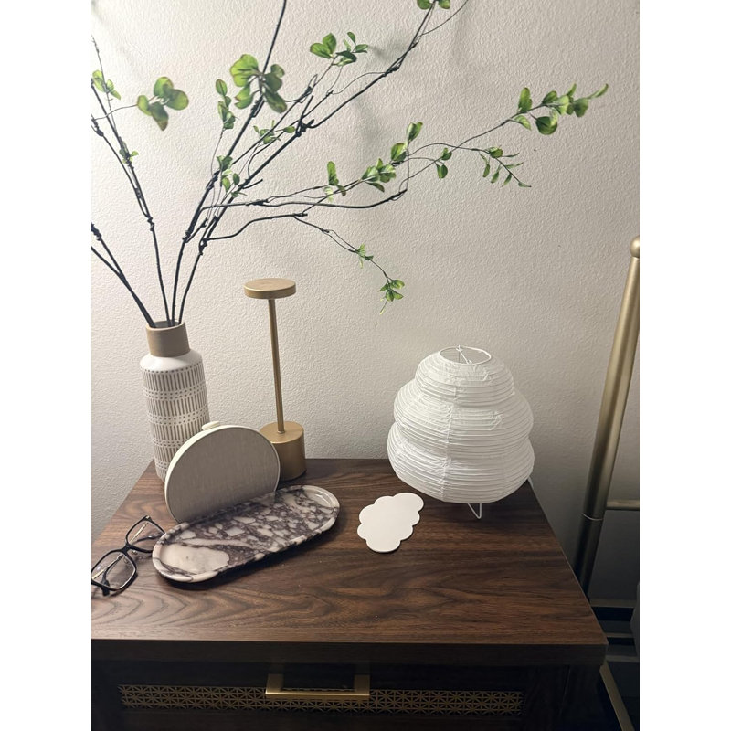 Petite lampe de table en papier avec 3 modes de couleur, abat-jour en papier de riz fabriqué à la main, installation facile sans outil, pour table basse, table de chevet, jolie lampe de chevet