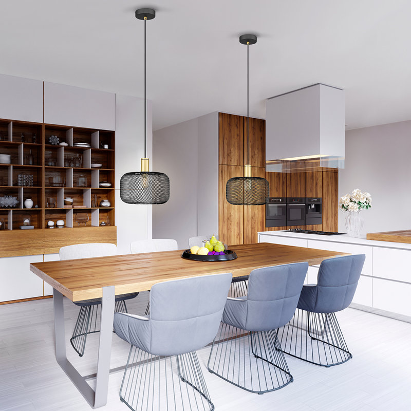 Aemilia 1 - Light Drum Pendant, Matt Black/Gold