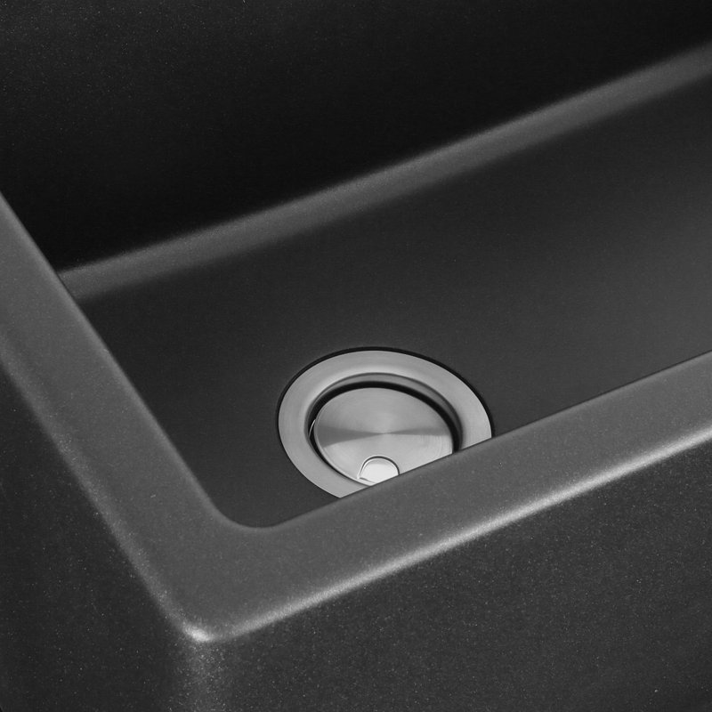 Reinart 30'' L Single Basin Kitchen Sink, Black