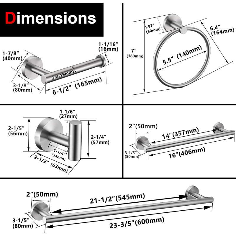 6 - Piece Bathroom Hardware Set