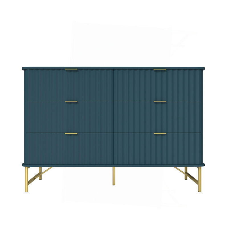 Commode d'appoint à 3 tiroirs (bleue), Bleu