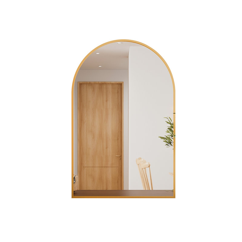 Metal Arch Wall Mirror, Gold