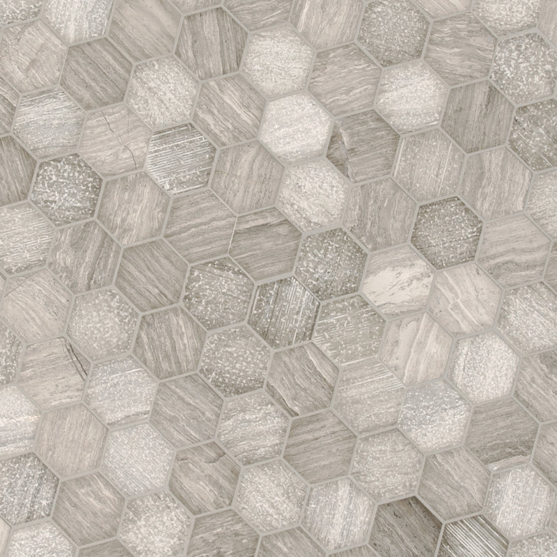 Tivoli Sand Honeycomb 12 in. x 12 in. Marble Mosaic Floor and Wall Tile