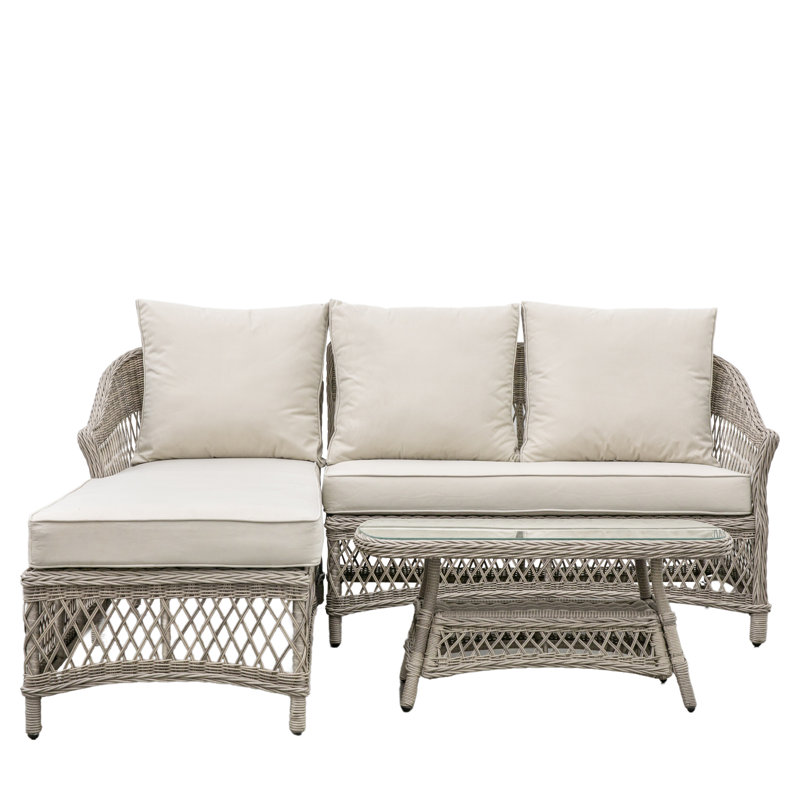 Chadi Rattan Wicker 4 - Person Seating Group with Cushions