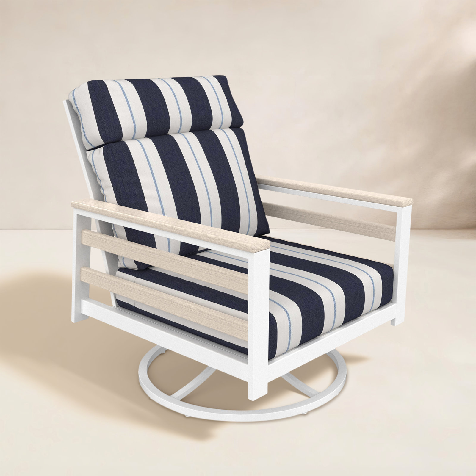 Townsend Sunbrella® Swivel Patio Lounge Chair, White
