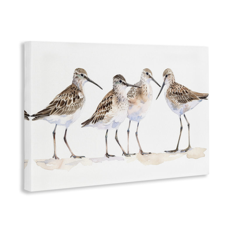  «Sand Pipers Gathered», art mural par Petal Prints Design, H 16 po x l 24 po