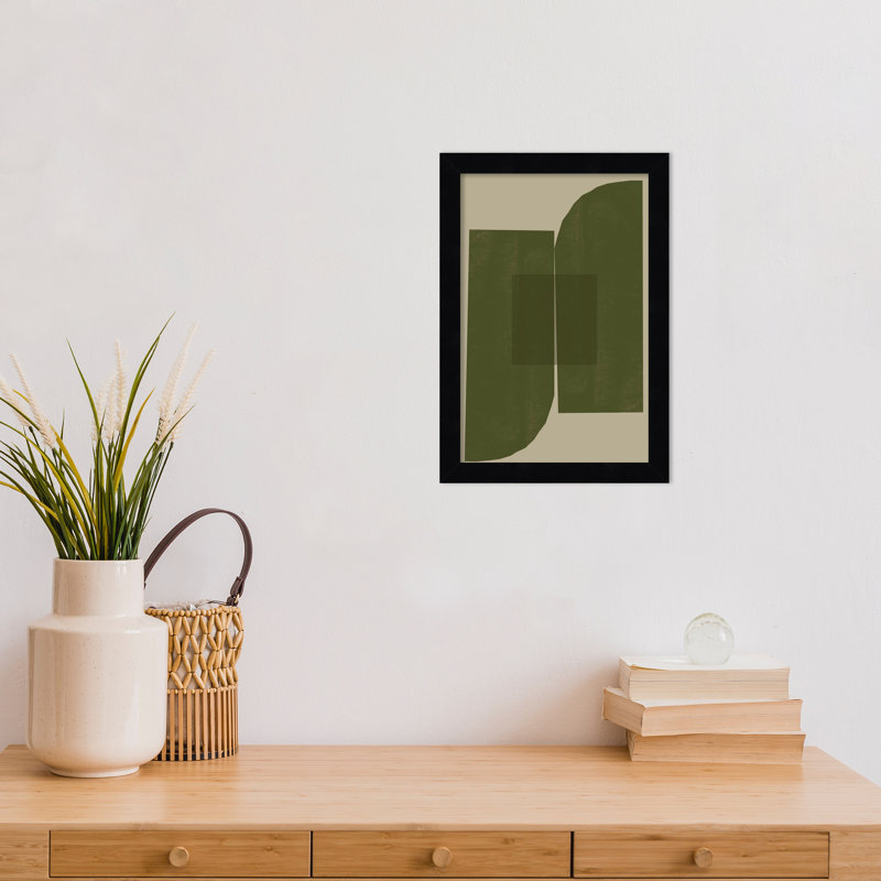 "Percey Green Composition 2" par le studio MIUUS, reproduction d'art encadrée en bois, Noir, H 13 po x l 9 po