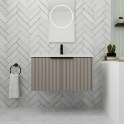 Meuble-lavabo flottant de 36 po avec porte à fermeture en douceur