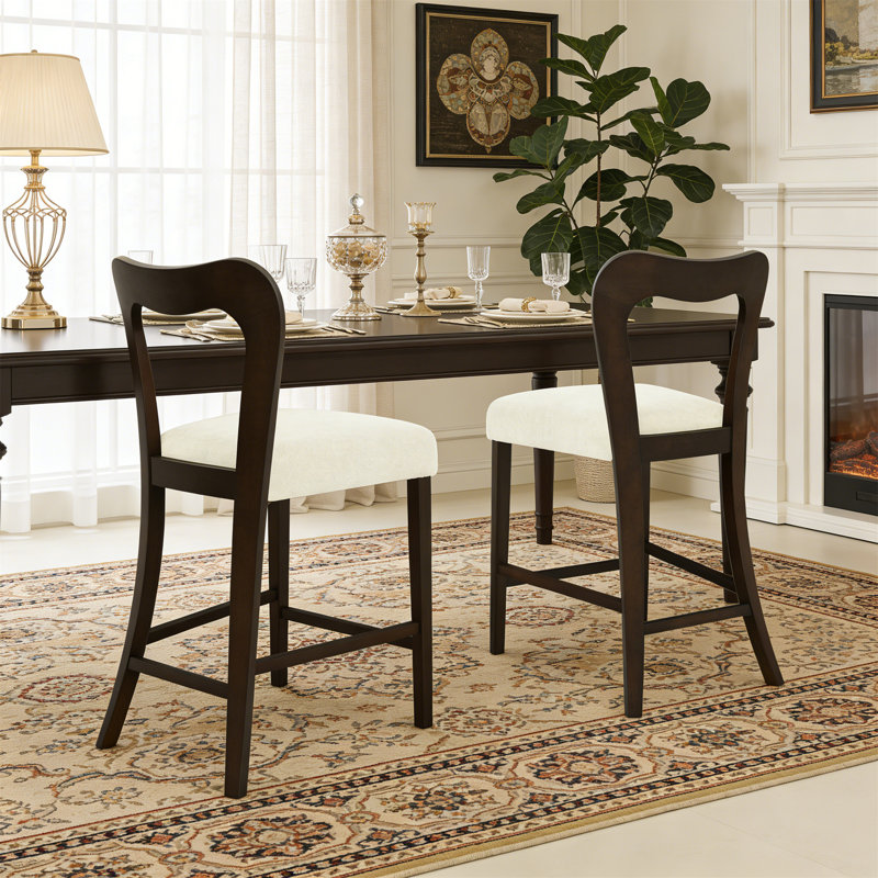 Counter Stool Without Arm Set Of 2, Dark Brown