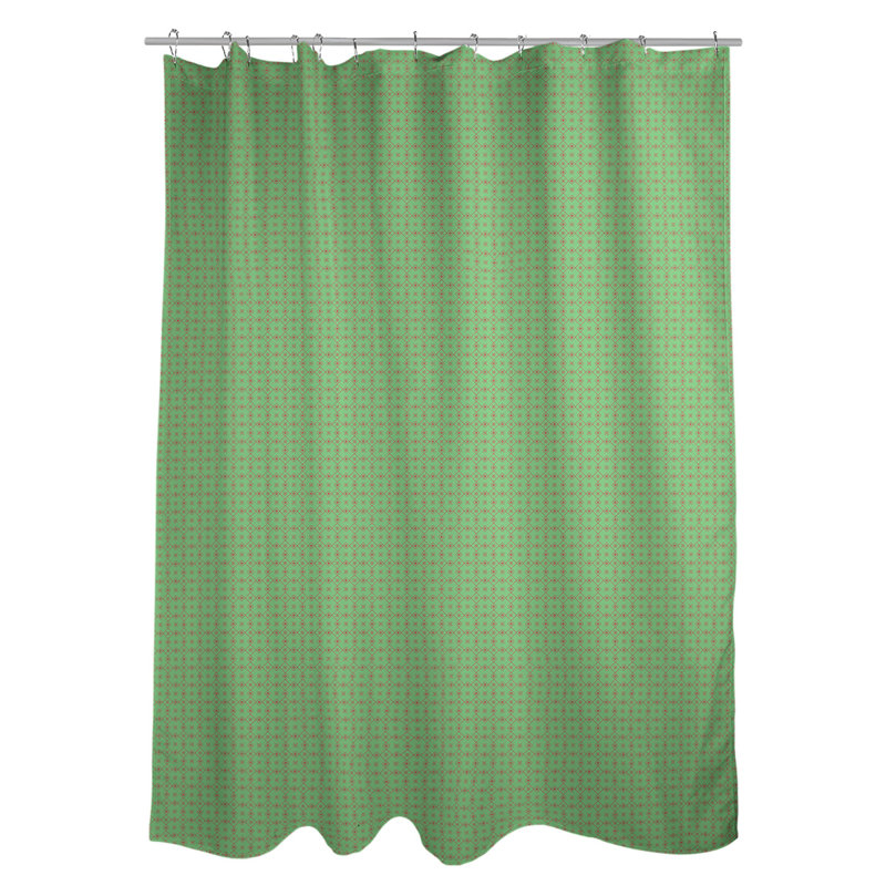 Rideau simple à deux napperons, Vert / Rouge