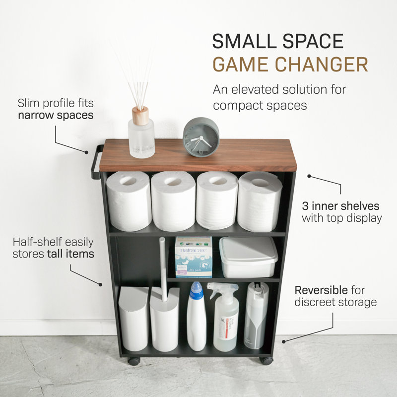 Chariot utilitaire de salle de bain Yamazaki, Noir