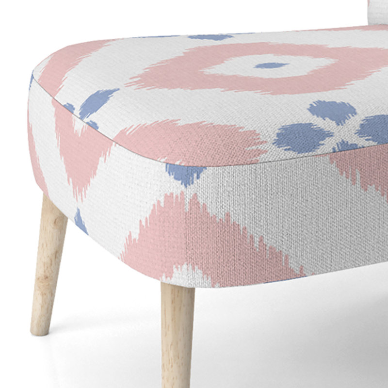 Chaise d'appoint rembourrée à motif géométrique Blue Flowers