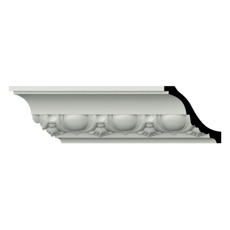 Endurathane Abraham Crown Moulding, 3 1/8"H x 3 1/8"P x 4 1/2"F x 96"L, Factory Primed