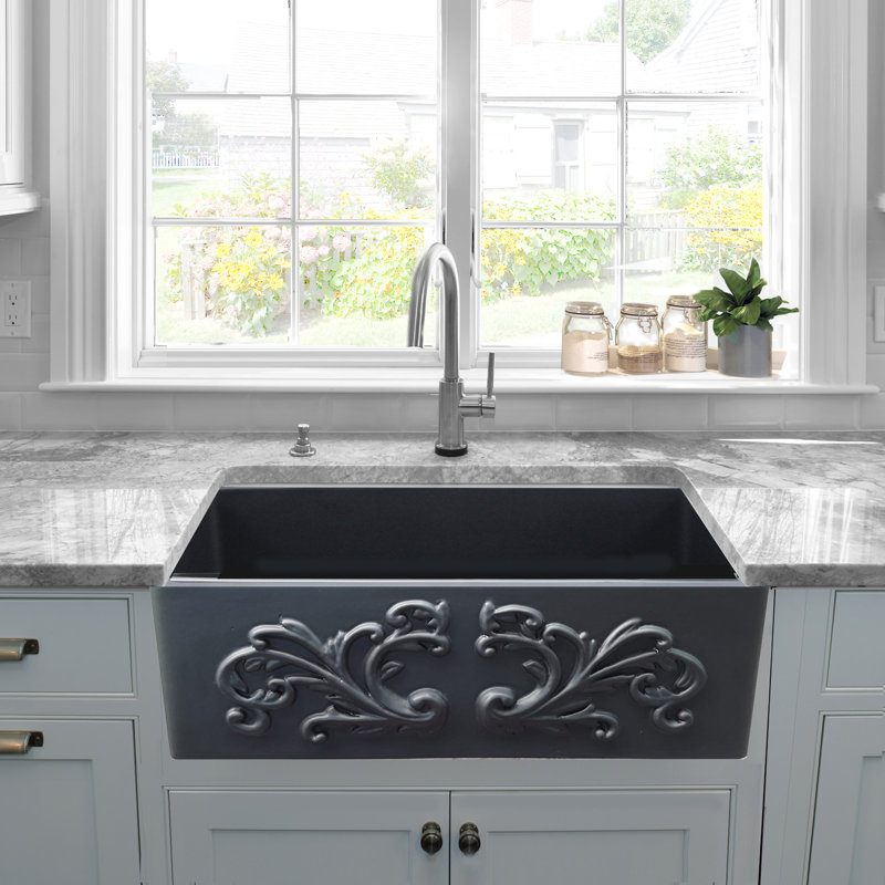 Vineyard 33'' L Single Basin Kitchen Sink, Matte Black